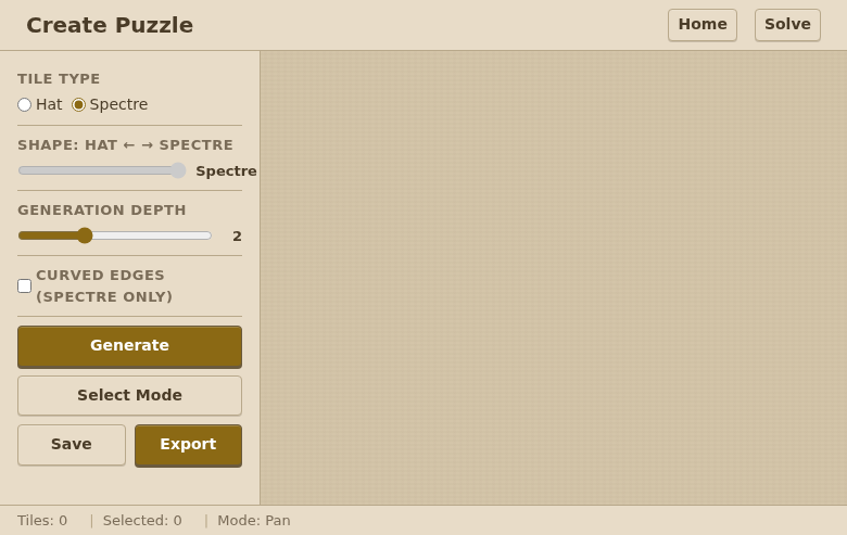 Create puzzle page sidebar controls