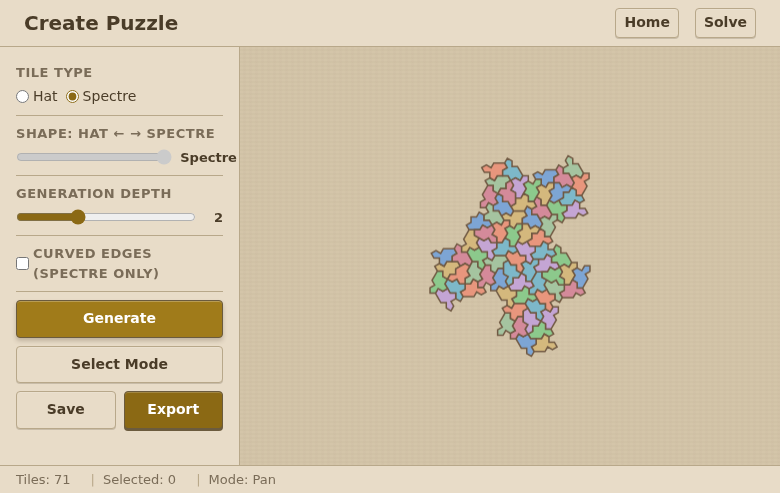 Create page with generated tiling
