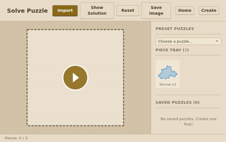Solve page with preset puzzle loaded